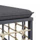 Sonata H Градински среден диван с тъмносиви възглавници, полиратан