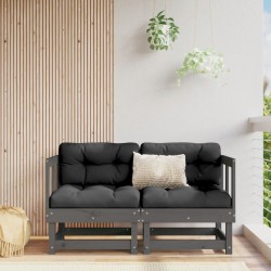 Sonata H Градински ъглови дивани, 2 бр, сиви, бор масив - Unelte și accesorii de grădină