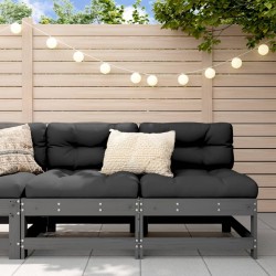 Sonata H Градински средни дивани, 2 бр, сиви, бор масив - Unelte și accesorii de grădină