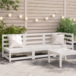Sonata H Градински диван, 3-местен, бял, бор масив - Unelte și accesorii de grădină