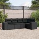 Sonata Set mobilier de grădină cu perne, 5 piese, negru, poliratan