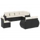 Sonata Set mobilier de grădină cu perne, 8 piese, negru, poliratan