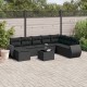 Sonata Set mobilier de grădină cu perne, 9 piese, negru, poliratan