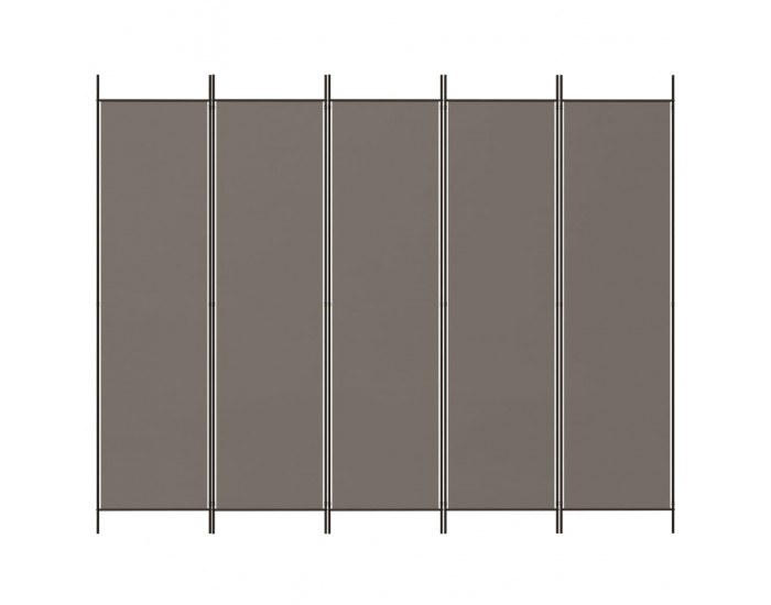 Sonata H Параван за стая, 5 панела, антрацит, 250x200 cм, текстил