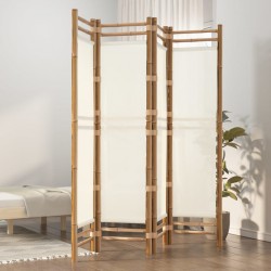 Sonata H Сгъваема 4-панелна преграда за стая 160 см бамбук и платно - Electrocasnice și accesorii pentru living