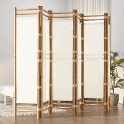 Sonata H Сгъваема 6-панелна преграда за стая 240 см бамбук и платно - Electrocasnice și accesorii pentru living