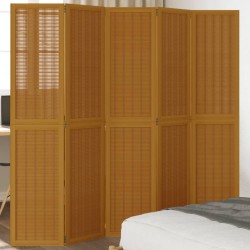 Sonata H Разделител за стая, 5 панела, кафяв, дърво пауловния масив - Electrocasnice și accesorii pentru living