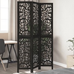 Sonata H Разделител за стая, 3 панела, черен, дърво пауловния масив - Electrocasnice și accesorii pentru living