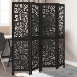Sonata H Разделител за стая, 4 панела, черен, дърво пауловния масив - Electrocasnice și accesorii pentru living