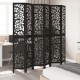 Sonata H Разделител за стая, 6 панела, черен, дърво пауловния масив