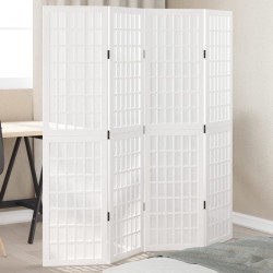 Sonata H Разделител за стая, 4 панела, бял, дърво пауловния масив - Electrocasnice și accesorii pentru living