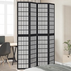 Sonata H Разделител за стая, 4 панела, черен, дърво пауловния масив - Electrocasnice și accesorii pentru living