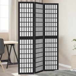 Sonata H Разделител за стая, 3 панела, черен, дърво пауловния масив - Electrocasnice și accesorii pentru living