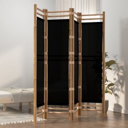 Sonata H Сгъваема 4-панелна преграда за стая 160 см бамбук и платно - Electrocasnice și accesorii pentru living