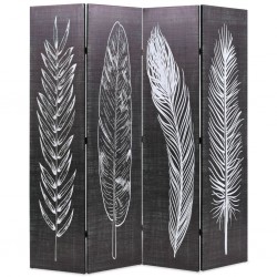 Sonata H Сгъваем параван за стая, 160x170 см, пера, черно и бяло - Electrocasnice și accesorii pentru living