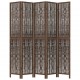 Sonata H Разделител за стая, 5 панела, тъмнокафяв, дърво пауловния масив