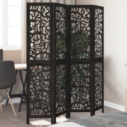Sonata H Разделител за стая, 4 панела, черен, дърво пауловния масив - Electrocasnice și accesorii pentru living