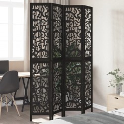 Sonata H Разделител за стая, 4 панела, черен, дърво пауловния масив - Electrocasnice și accesorii pentru living