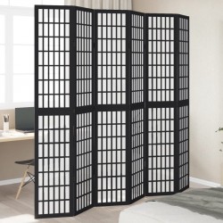 Sonata H Разделител за стая, 6 панела, черен, дърво пауловния масив - Electrocasnice și accesorii pentru living