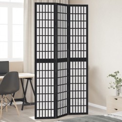 Sonata H Разделител за стая, 3 панела, черен, дърво пауловния масив - Electrocasnice și accesorii pentru living