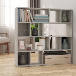 Sonata H Библиотека/разделител за стая, бетонно сива, 105x24x102 см - Living