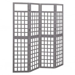 Sonata H Параван за стая, 4 панела, сив, масивна ела, 161x180 см - Electrocasnice și accesorii pentru living