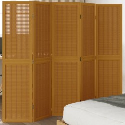 Sonata H Разделител за стая, 5 панела, кафяв, дърво пауловния масив - Electrocasnice și accesorii pentru living