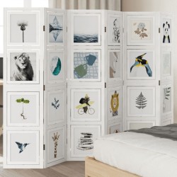 Sonata H Разделител за стая, 6 панела, бял, дърво пауловния масив - Electrocasnice și accesorii pentru living