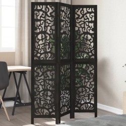 Sonata H Разделител за стая, 3 панела, черен, дърво пауловния масив - Electrocasnice și accesorii pentru living