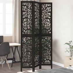 Sonata H Разделител за стая, 3 панела, черен, дърво пауловния масив - Electrocasnice și accesorii pentru living