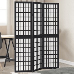 Sonata H Разделител за стая, 3 панела, черен, дърво пауловния масив - Electrocasnice și accesorii pentru living