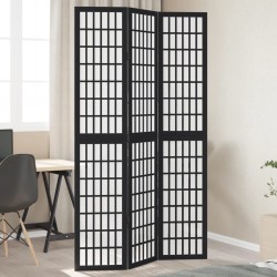 Sonata H Разделител за стая, 3 панела, черен, дърво пауловния масив - Electrocasnice și accesorii pentru living