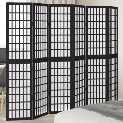 Sonata H Разделител за стая, 6 панела, черен, дърво пауловния масив - Electrocasnice și accesorii pentru living
