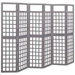 Sonata H Параван за стая, 6 панела, сив, масивна ела, 242,5x180 см - Electrocasnice și accesorii pentru living