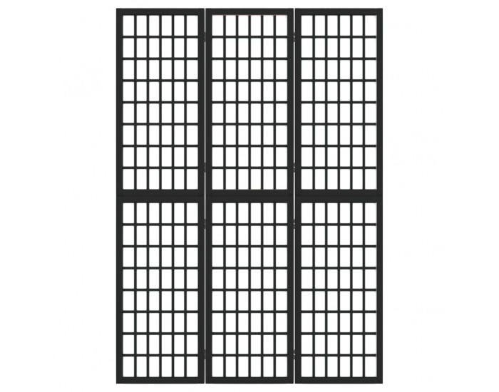 Sonata H Параван за стая, 3 панела, японски стил, 120x170 cм, черен
