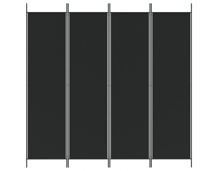 Sonata H Параван за стая, 4 панела, черен, 200x200 cм, плат