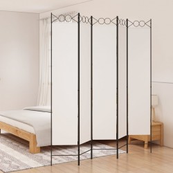 Sonata H Параван за стая, 5 панела, бял, 200x200 см, текстил - Electrocasnice și accesorii pentru living