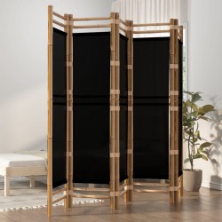 Sonata H Сгъваема 5-панелна преграда за стая 200 см бамбук и платно - Electrocasnice și accesorii pentru living