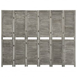Sonata H Параван за стая, 6 панела, сив, 214x166 cм, дървен масив - Electrocasnice și accesorii pentru living