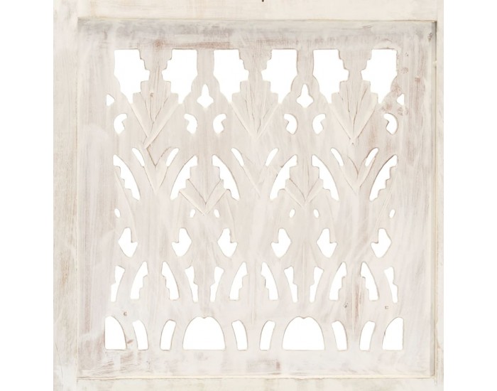 Sonata H Ръчно резбован параван, 3 панела, бял, 120x165 cм, манго масив