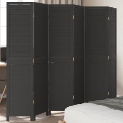 Sonata H Разделител за стая, 6 панела, черен, дърво пауловния масив - Electrocasnice și accesorii pentru living