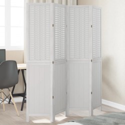 Sonata H Разделител за стая, 4 панела, бял, дърво пауловния масив - Electrocasnice și accesorii pentru living