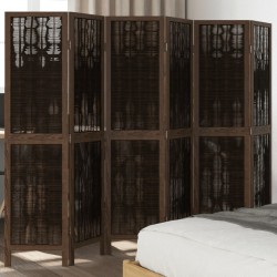 Sonata H Разделител за стая, 6 панела, тъмнокафяв, дърво пауловния масив - Electrocasnice și accesorii pentru living