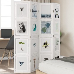 Sonata H Разделител за стая, 4 панела, бял, дърво пауловния масив - Electrocasnice și accesorii pentru living