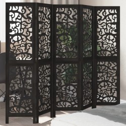 Sonata H Разделител за стая, 5 панела, черен, дърво пауловния масив - Electrocasnice și accesorii pentru living