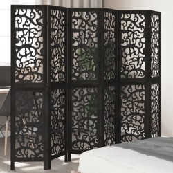 Sonata H Разделител за стая, 6 панела, черен, дърво пауловния масив - Electrocasnice și accesorii pentru living