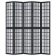 Sonata H Разделител за стая, 5 панела, черен, дърво пауловния масив
