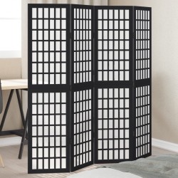 Sonata H Разделител за стая, 4 панела, черен, дърво пауловния масив - Electrocasnice și accesorii pentru living