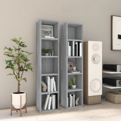 Sonata H CD шкафове, 2 бр, Сив сонома, 21x16x93,5 см, инженерно дърво - Comode TV