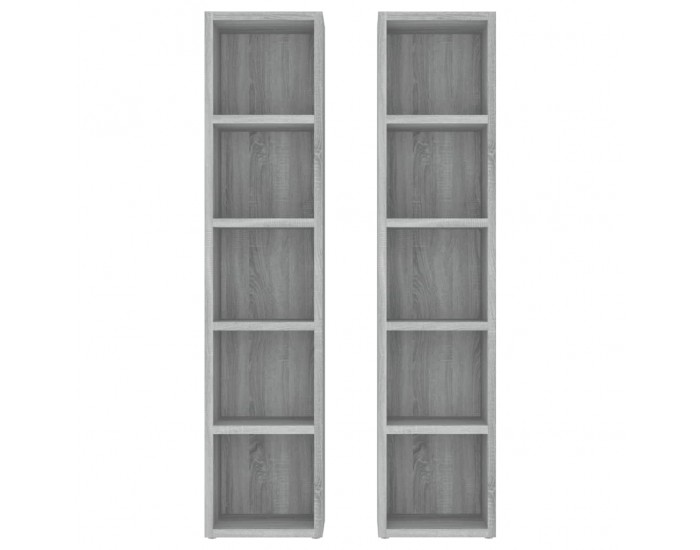 Sonata H CD шкафове, 2 бр, Сив сонома, 21x16x93,5 см, инженерно дърво
